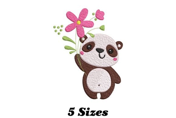 Adorable Panda Bear Holding Flower Embroidery Review
