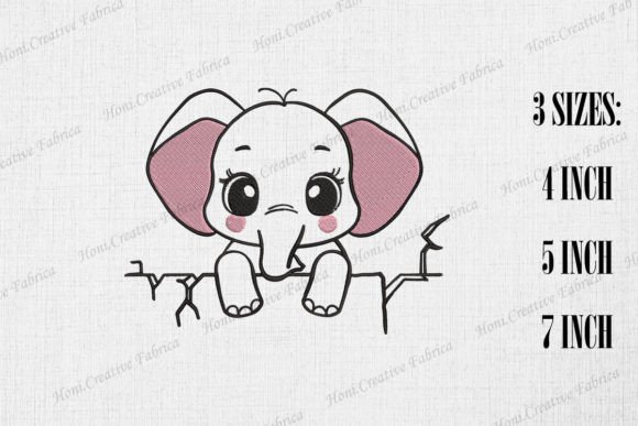 Cute Elephant Peeking from Wall Embroidery Review