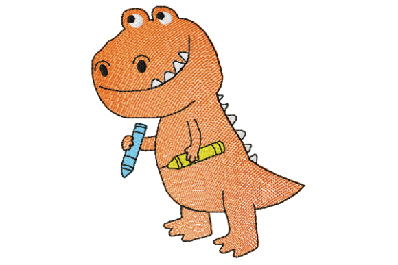 Dinosaur with Pens Embroidery Design Review