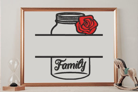 Floral Family Jar Split Text Frame Review
