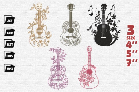 Floral Guitars Embroidery Design Review