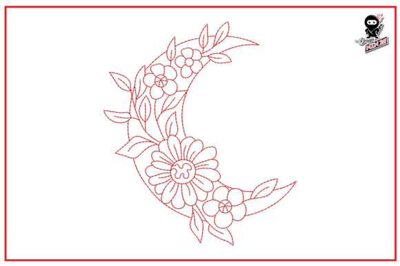Floral Moon Redwork Review for Embroidery Projects