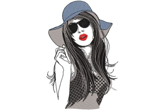 Young Woman in Sunglasses and Hat Embroidery Review